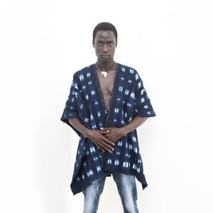 West African mudcloth poncho for men and women